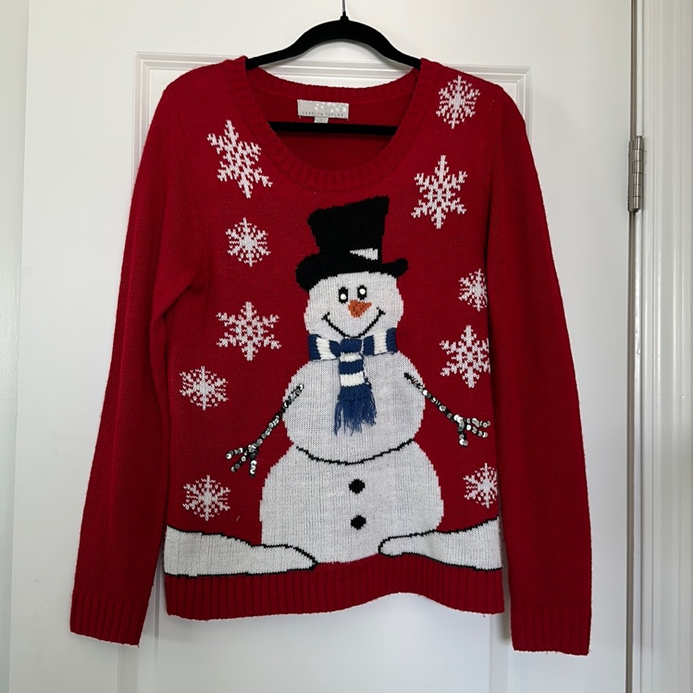 Christmas Snowman Womens Holiday Sweater size small